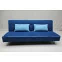 Sofá cama apertura clic clac tapizado color azul, Mod. Tex
