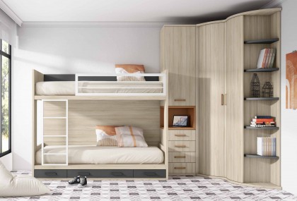 Dormitorio juvenil con litera, Mod. Imelda