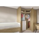 Dormitorio juvenil con armario rincón, Mod. Alisha