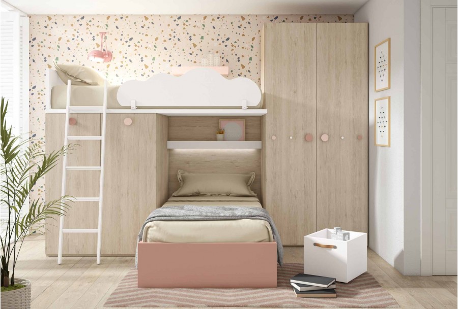 Dormitorio juvenil con cama arcón, Mod. Aerith