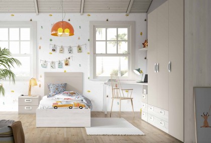 Dormitorio juvenil con cama individual, Mod. Jensen