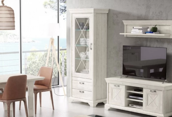 Vitrina de 78 cm con 1 puerta y 2 cajones, Mod. Miami Vitrinas de salón en Bilbao