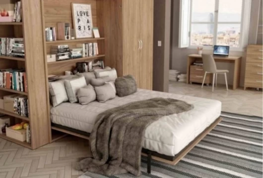Dormitorio juvenil con cama abatible vertical, Mod. Berna Camas abatibles en Bilbao