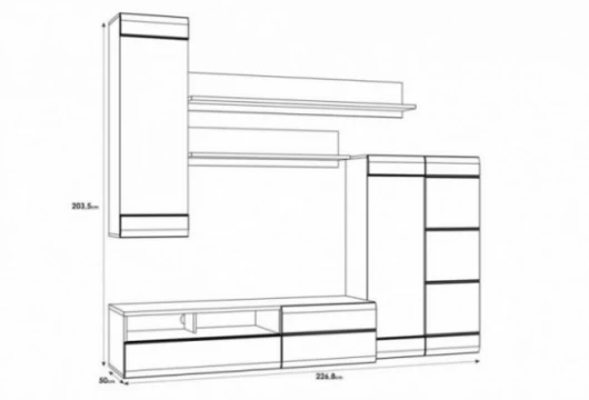 Mueble de salón de 227 cm, Mod. Killeen Muebles de Salón en Bilbao