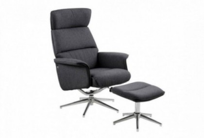 Sillón relax con puf tapizado gris, Mod.Vinder Sillón relax en Bilbao