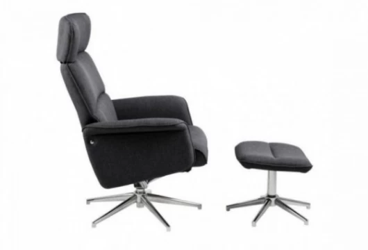 Sillón relax con puf tapizado gris, Mod.Vinder Sillón relax en Bilbao