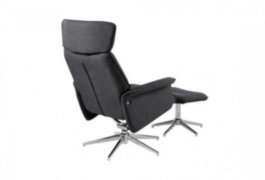 Sillón relax con puf tapizado gris, Mod.Vinder Sillón relax en Bilbao