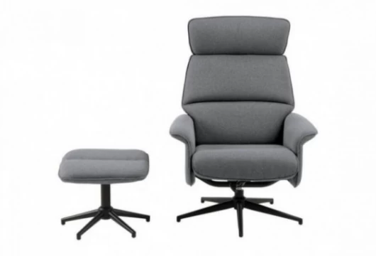 Sillón relax con puf tapizado gris, Mod.Vinder Sillón relax en Bilbao