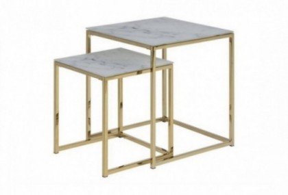 Mesas nido mármol/oro, Mod.Hattula Mesas auxiliares en Bilbao