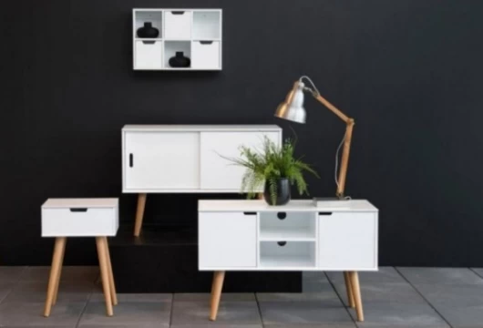 Mesita de noche 40 cm con 1 cajón, Mod. Melk Mesitas de noche en Bilbao