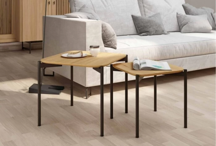 Juego 2 mesas cuadradas, Mod.Sumatra Mesas auxiliares en Bilbao