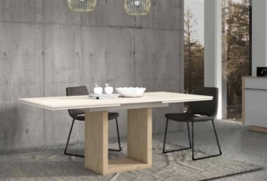 Mesa de comedor extensible con pie central Newark Mesas de comedor en Bilbao
