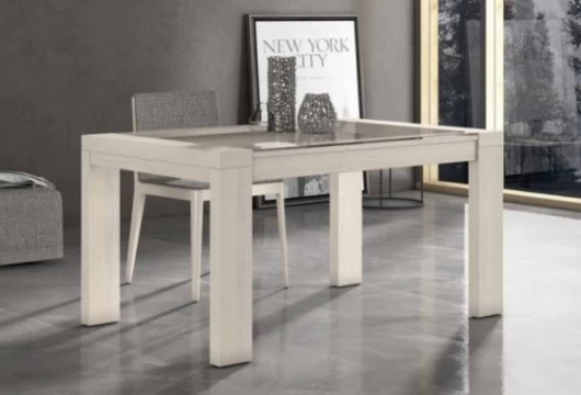 Mesa de comedor 168 cm tapa cristal Hoylake Mesas de comedor en Bilbao