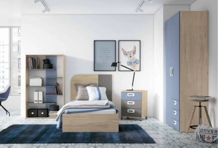 Dormitorio juvenil con cama individual, Mod. Forky Dormitorio Completo juvenil en Bilbao