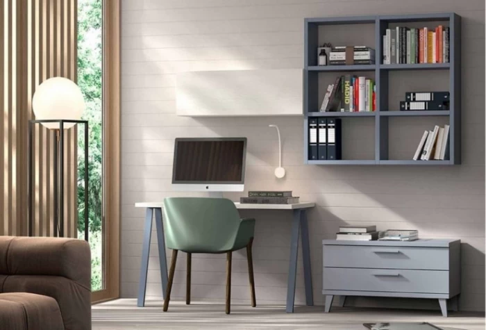 Escritorio y estantería, Mod. Kio