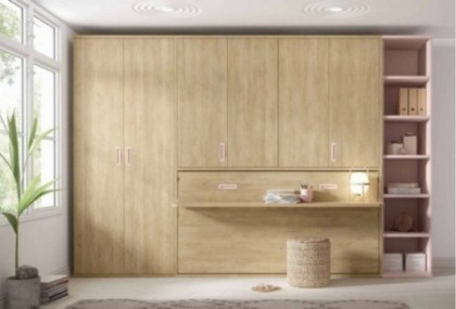 Dormitorio juvenil con cama abatible horizontal, Mod. Flash Camas abatibles en Bilbao