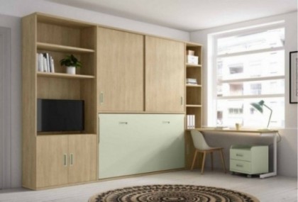 Dormitorio juvenil con cama abatible horizontal, Mod. Fenton Camas abatibles en Bilbao