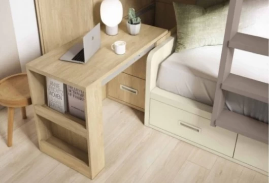 Dormitorio juvenil con cama tren, Mod. Grogu