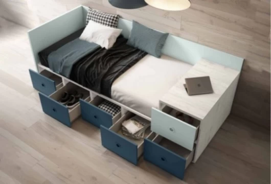 Dormitorio juvenil con cama block, Mod. Moana