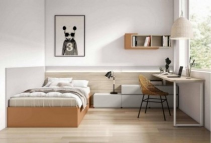 Dormitorio juvenil con zona de estudio, Mod. Sarah