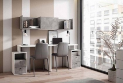 Escritorio doble con cajoneras, Mod. Lunera