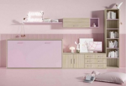 Dormitorio juvenil cama abatible horizontal Mod. Ronno Camas abatibles en Bilbao