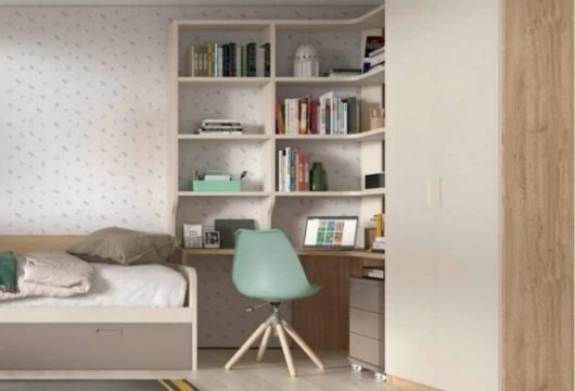Estantería rincón con escritorio, Mod. Itsaso Estanterías juveniles en Bilbao