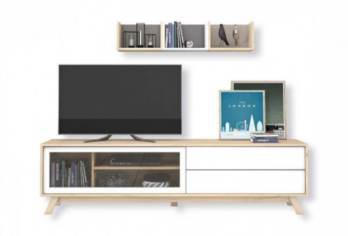 Mueble de tv con estantes, Mod. Ireneo Muebles de TV en Bilbao