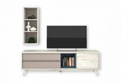 Mueble de tv con estantería, Mod. Laoconte Muebles de TV en Bilbao
