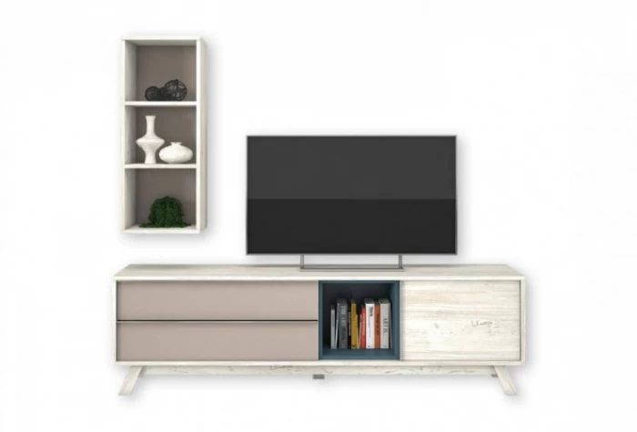 Mueble de tv con estantería, Mod. Laoconte Muebles de TV en Bilbao