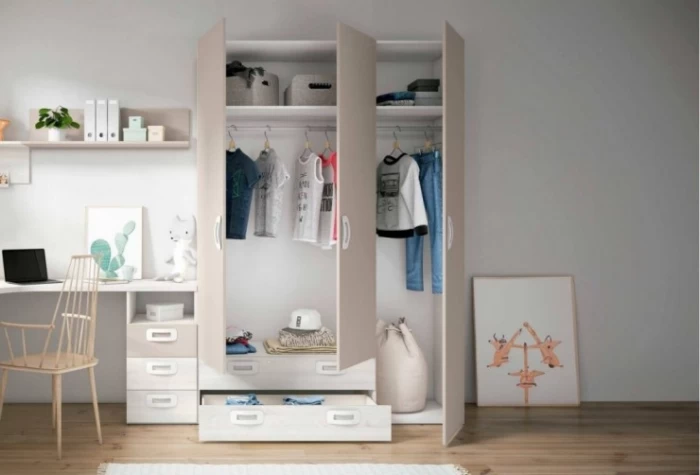 Armario juvenil 3p.2c. Mod. Joao Armarios juveniles en Bilbao