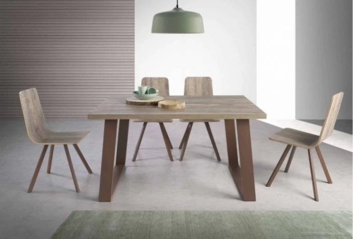 Mesa de comedor fija con patas metálicas Dublín Mesas de comedor en Bilbao