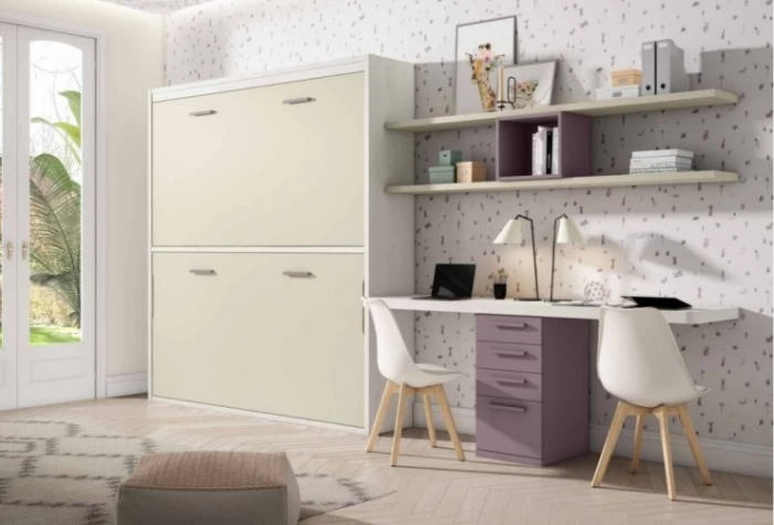 Dormitorio juvenil con cama abatible doble, Mod. Trixx Camas abatibles en Bilbao
