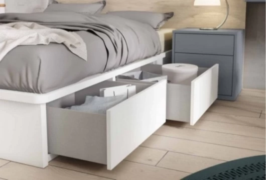 Dormitorio juvenil con bancada cajones, Mod. Nana