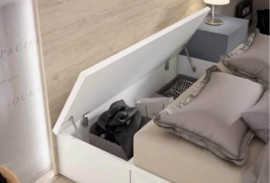 Dormitorio juvenil con bancada cajones, Mod. Nana