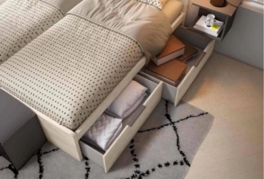 Dormitorio juvenil con 2 camas individuales, Mod. Mofli