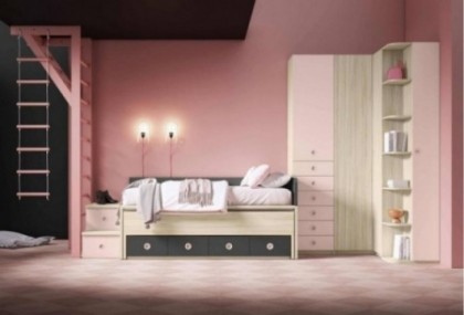 Dormitorio juvenil armario rincon y cajones Mod.Arale Dormitorio Completo juvenil en Bilbao