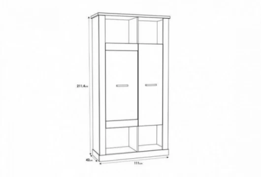Vitrina de 111 cm con 1 puerta y 1 puerta de cristal, Mod. Arlington Vitrinas de salón en Bilbao