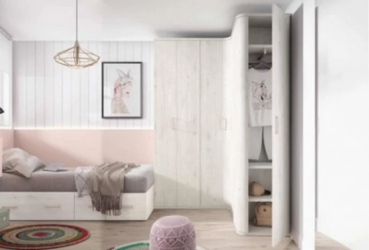 Dormitorio juvenil con armario rincón, Mod. Miranda Dormitorio Completo juvenil en Bilbao