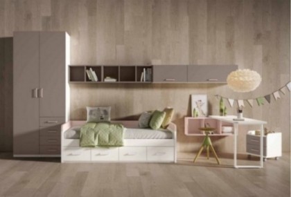 Dormitorio juvenil con nido y armario Mod. Sox Dormitorio Completo juvenil en Bilbao