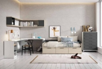 Dormitorio juvenil con mesa rincón Mod. Phineas Dormitorio Completo juvenil en Bilbao