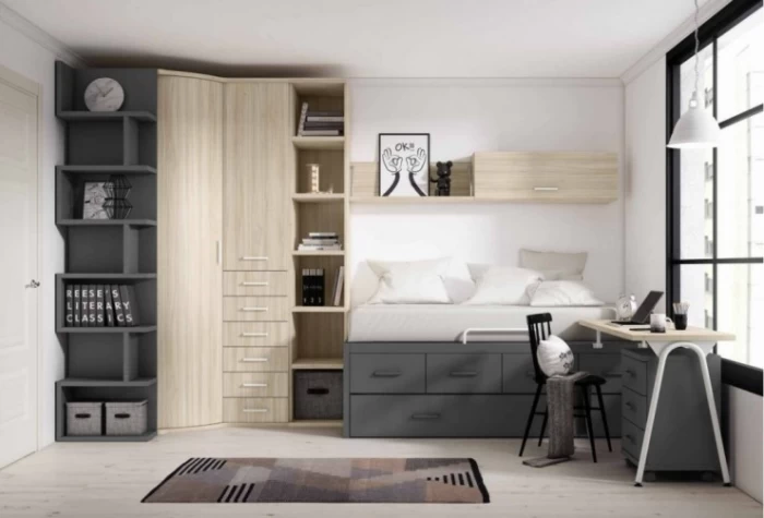 Dormitorio juvenil completo, Mod. Ambrose Dormitorio Completo juvenil en Bilbao
