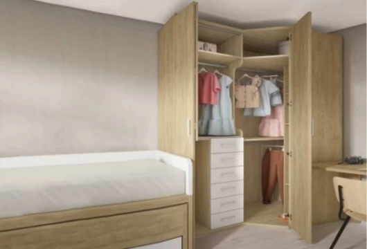 Dormitorio juvenil con armario rincón, Mod. Alisha Dormitorio Completo juvenil en Bilbao