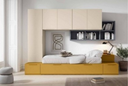 Dormitorio juvenil con armario puente, Mod. Gabby Dormitorio Completo juvenil en Bilbao