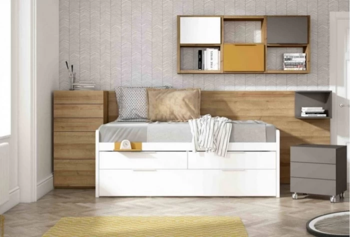 Dormitorio juvenil sin armario, Mod. Yumi Dormitorio Completo juvenil en Bilbao