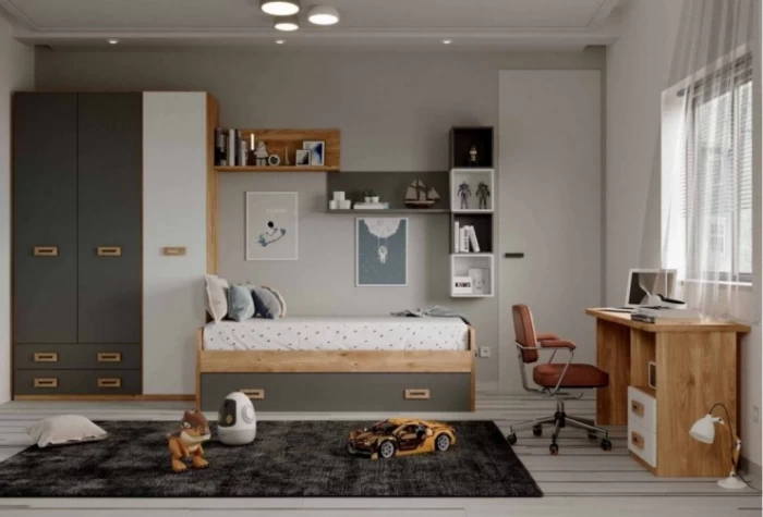 Dormitorio juvenil con armario 3p. Mod. Olaf Dormitorio Completo juvenil en Bilbao