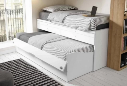 Dormitorio juvenil GARBIE con bicama y doble zona de estudio Dormitorio Completo juvenil en Bilbao