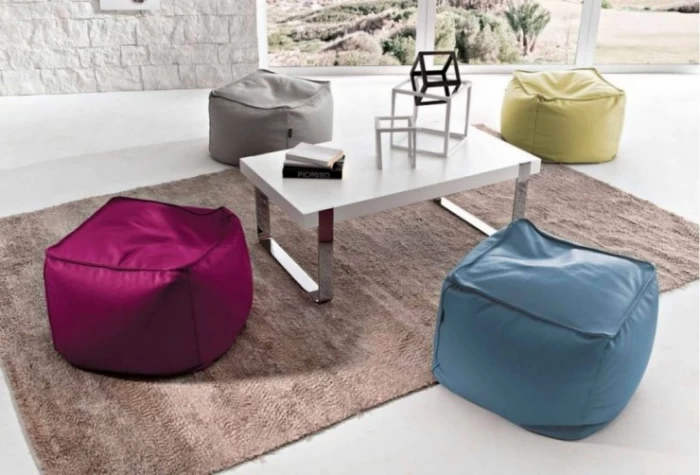 Puf cuadrado 65 cm, Mod.Woody Puffs en Bilbao