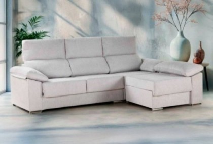 Sofá chaiselongue gris, Mod. Carolina Chaiselongue y Rinconeras en Bilbao