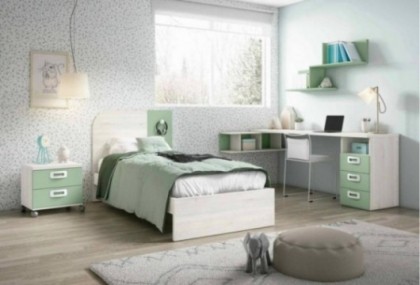Dormitorio juvenil con mesa estudio, Mod. Sullivan Dormitorio Completo juvenil en Bilbao